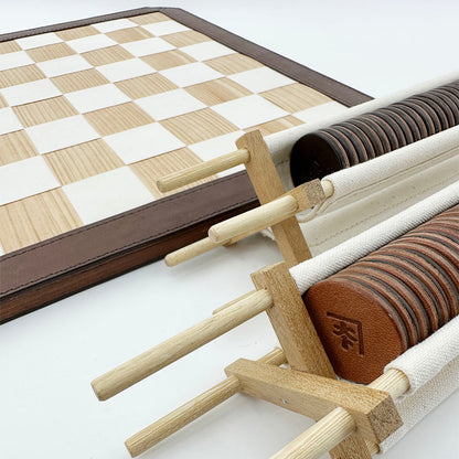 【電話注文受付中】「京都 Design House KAZE」×「豊岡 服部」 杉と革が織りなすリバーシ