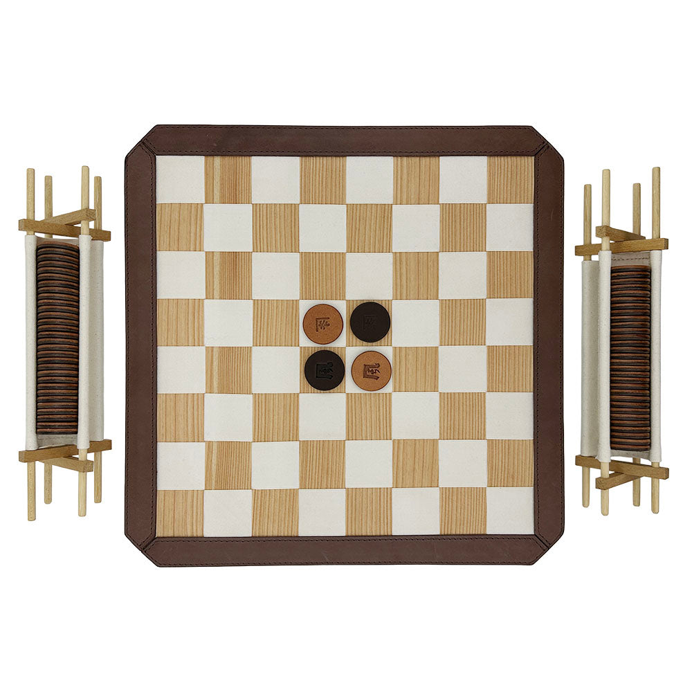 【電話注文受付中】「京都 Design House KAZE」×「豊岡 服部」 杉と革が織りなすリバーシ