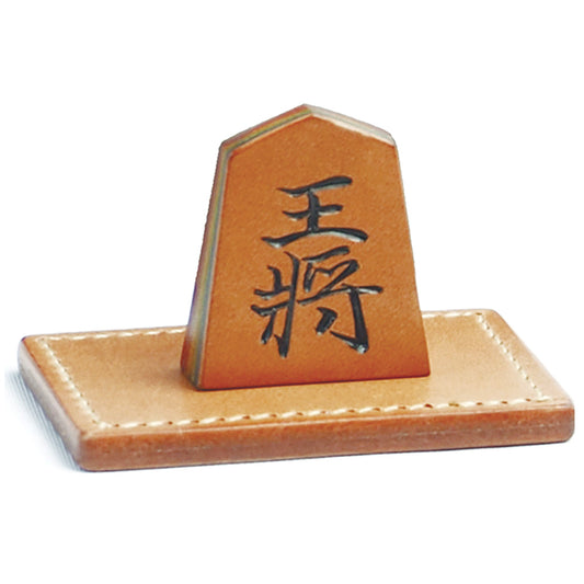 【受注生産受付中】オールレザー飾り駒「王将」サイズ小（彫り師 亘山）