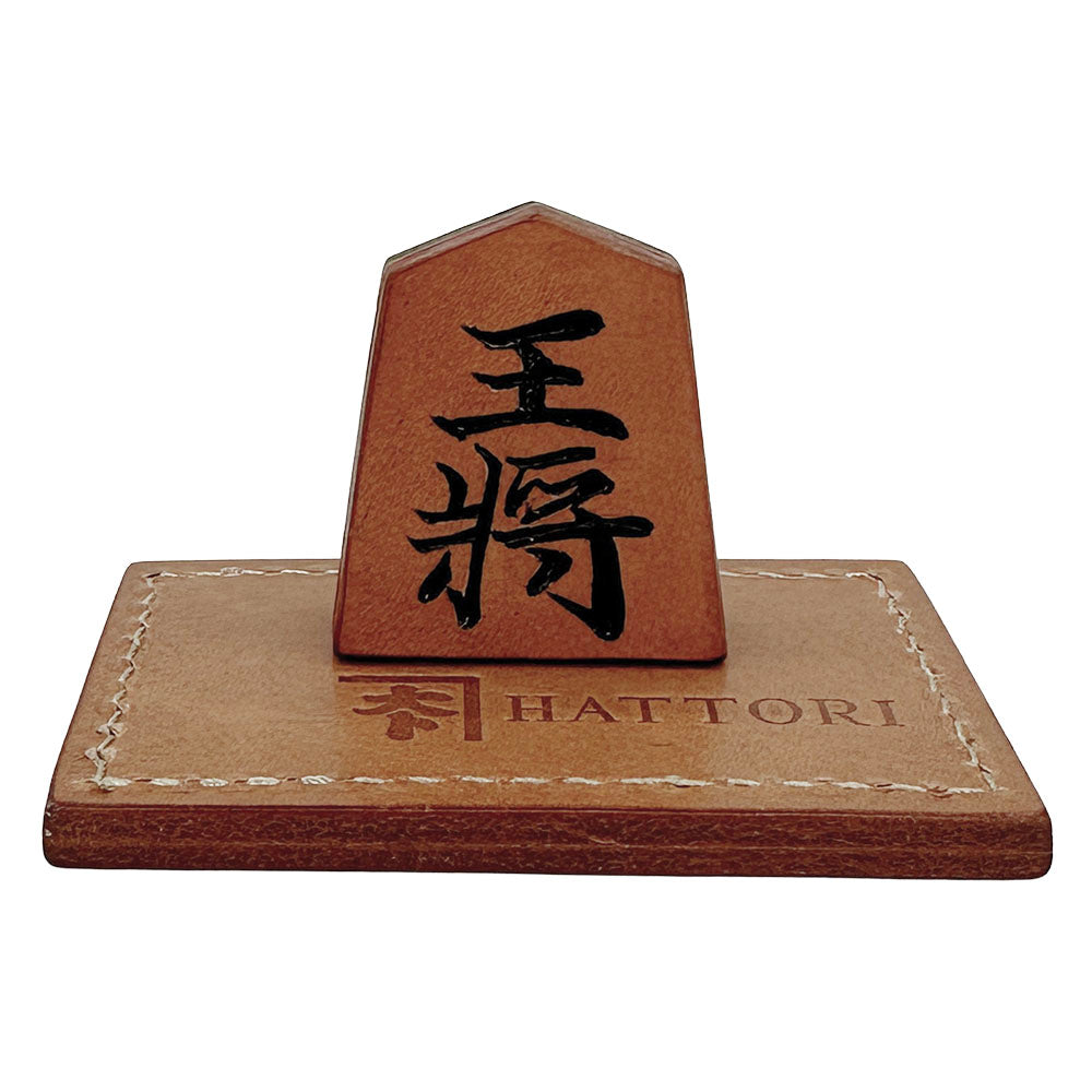 【受注生産受付中】オールレザー飾り駒「王将」サイズ小（彫り師 亘山）