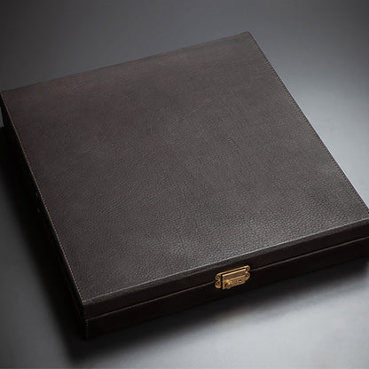 本格牛革将棋セット（彫り師 暁）