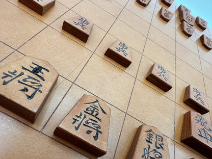 【受注生産受付中】オールレザー「本格牛革将棋駒」セット（彫り師 暁）