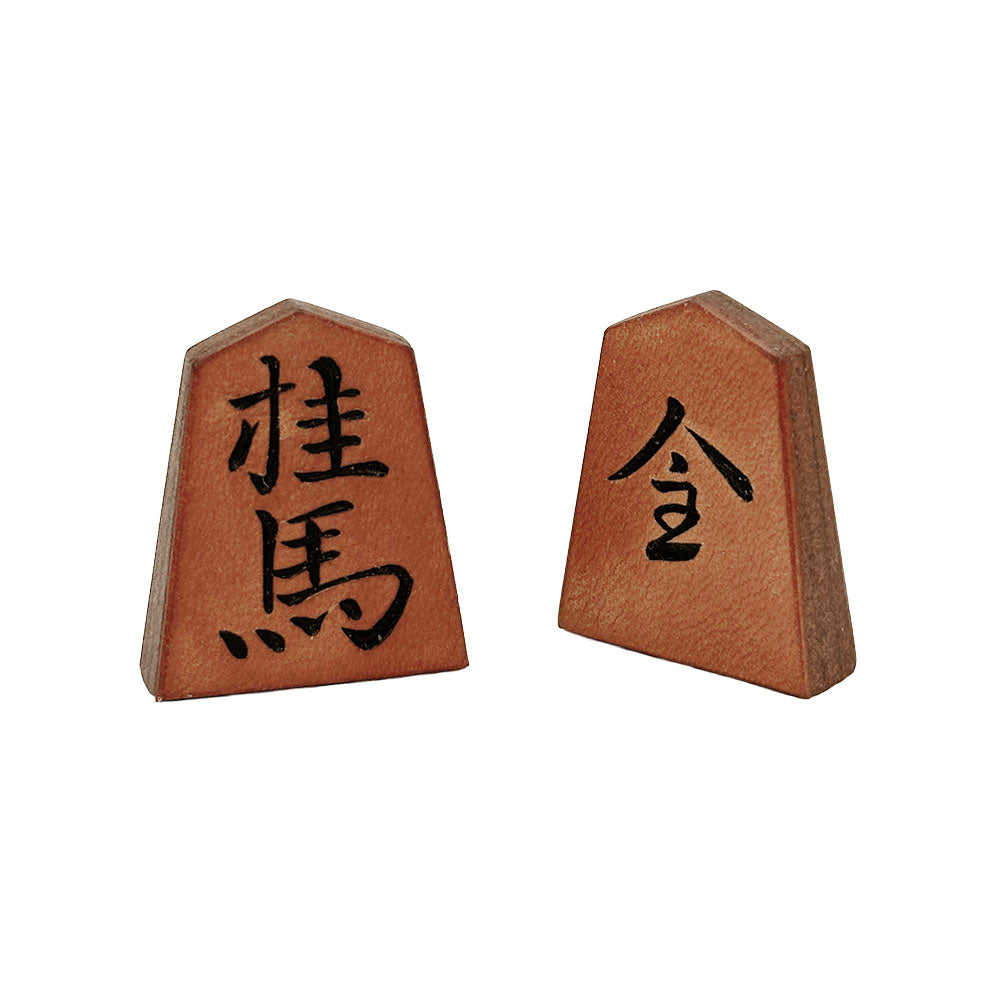 【受注生産受付中】オールレザー「本格牛革将棋駒」セット（彫り師 暁）