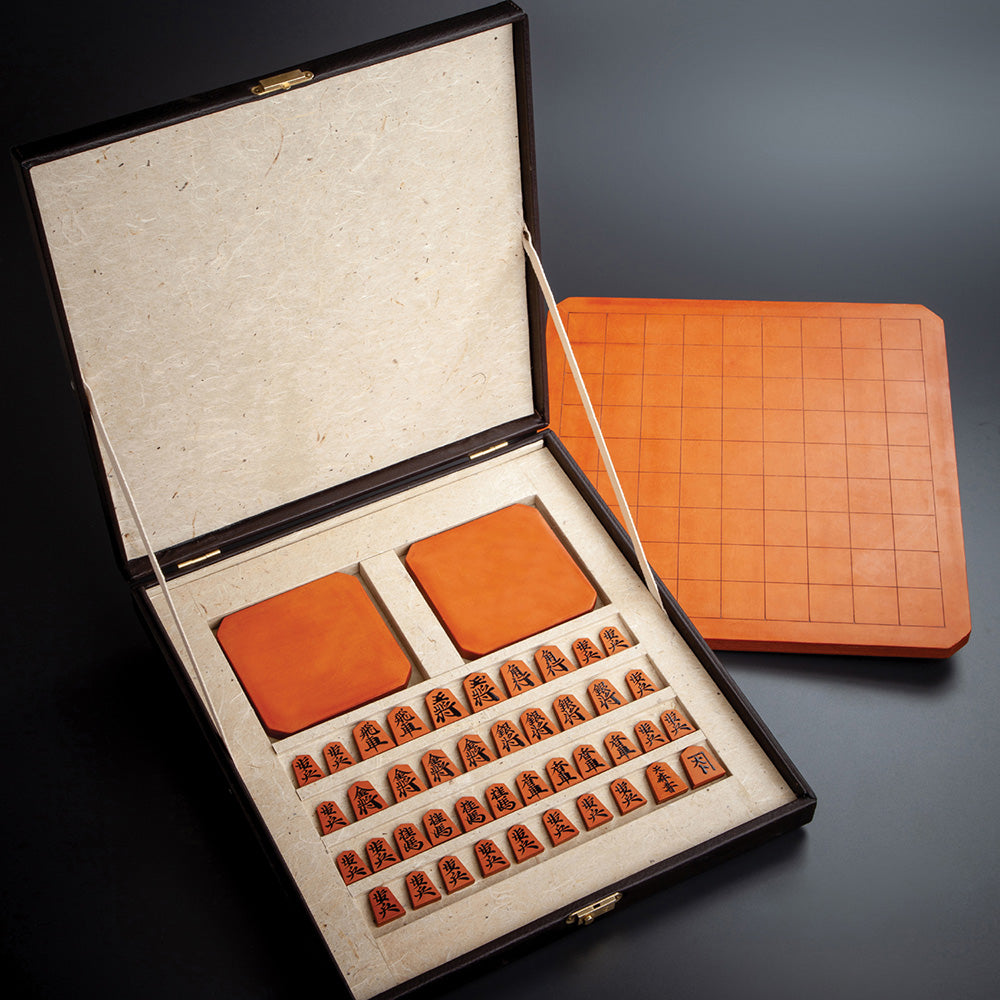 本格牛革将棋セット（書き師 天麻）